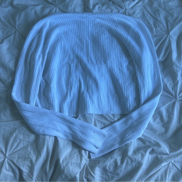 Garage White Flyaway Cardigan Cropped Long Sleeve Small - Picture 7 of 11